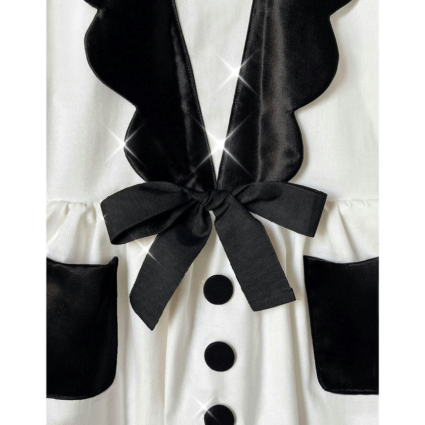 The Drop-Waist Tuxedo Dress, Black