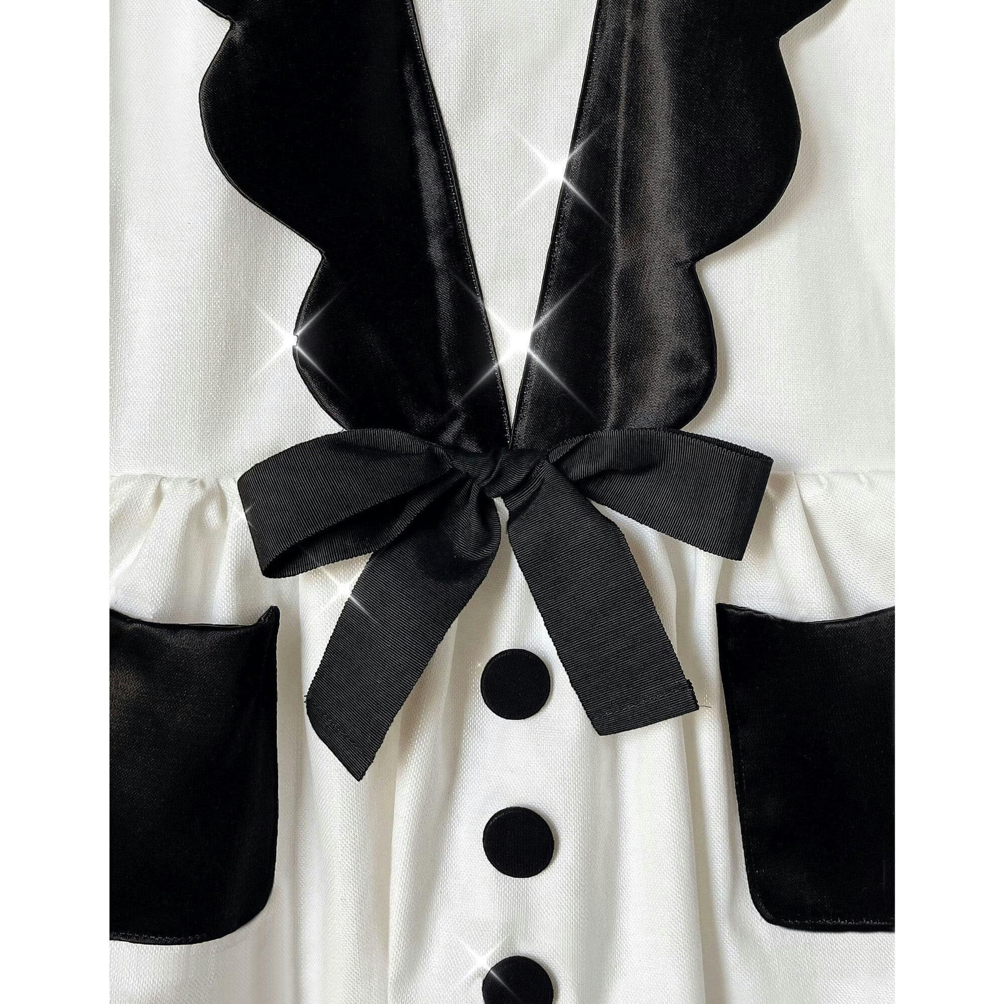 The Drop-Waist Tuxedo Dress, Black