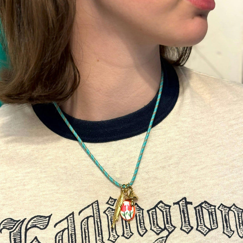 SUMMER CORD FISH CHARM NECKLACE