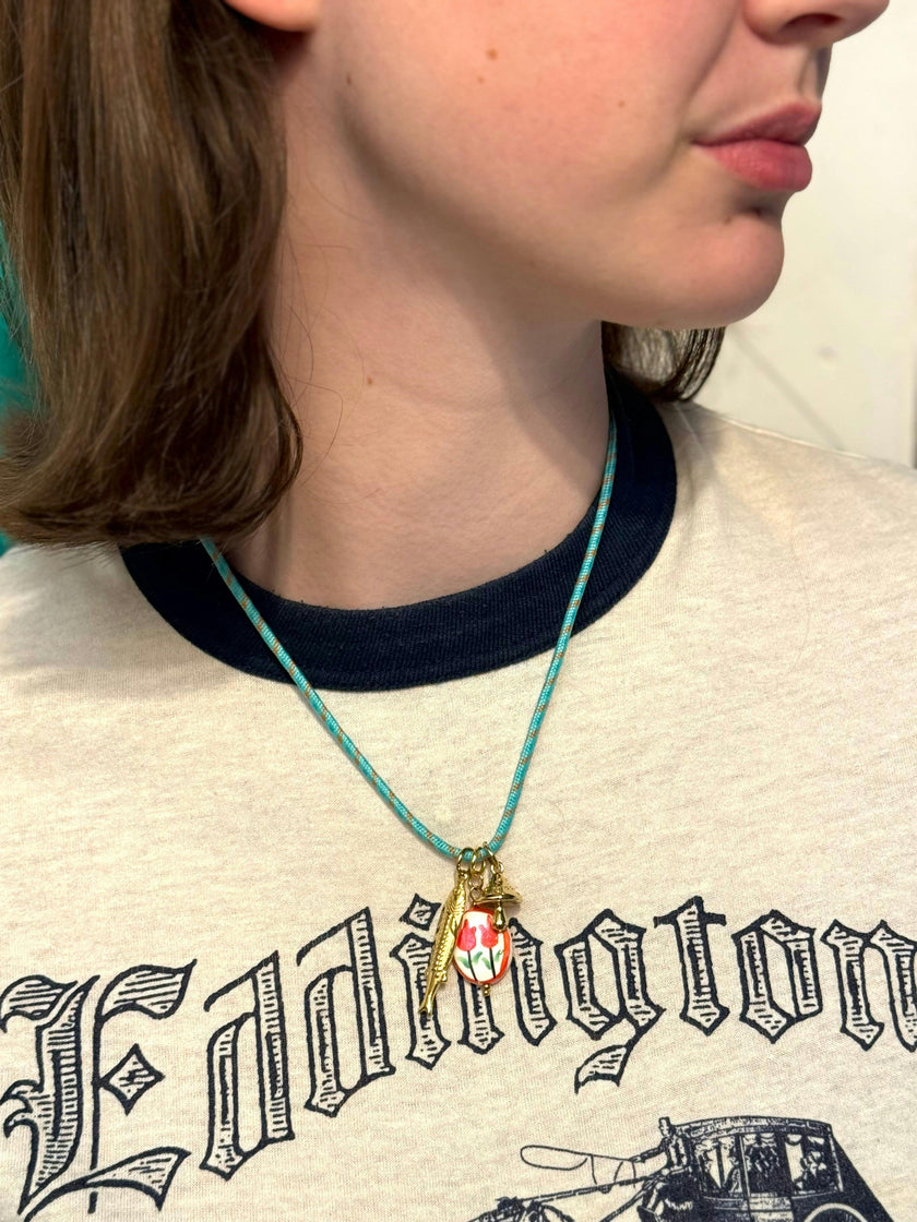 SUMMER CORD FISH CHARM NECKLACE