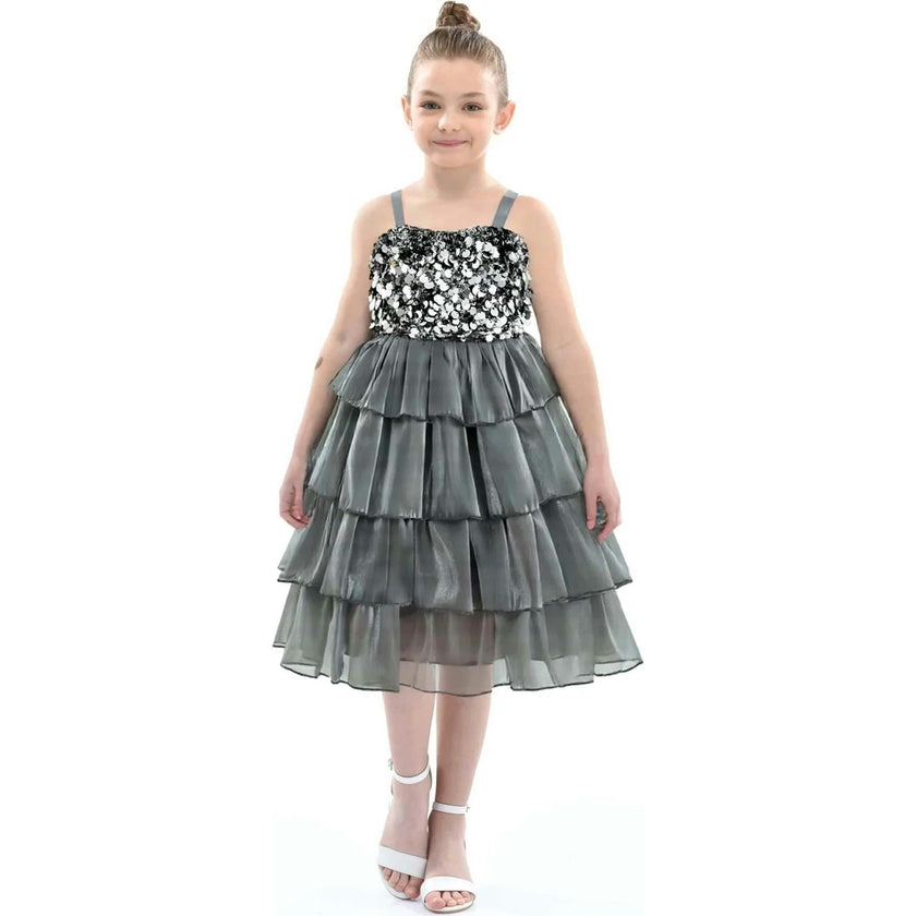 Layered Tulle Sequin Sleeveless Dress