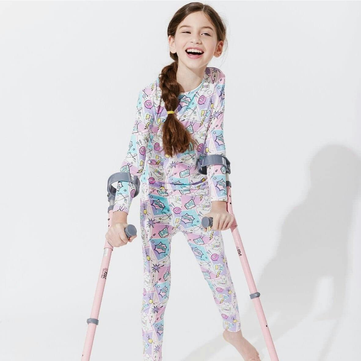 Comic Purple Bamboo Kids Pajamas