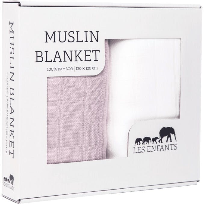 Muslin Blanket Grey / White