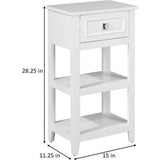 Dawson Wooden Floor Cabinet with Cross Molding and Drawer