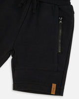 French Terry Shorts With Cross Seams
