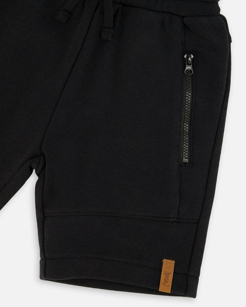 French Terry Shorts With Cross Seams