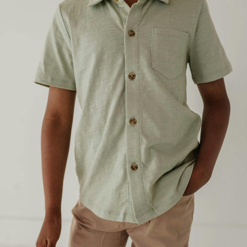 Boy's Collar Button Shirt Desert Sage
