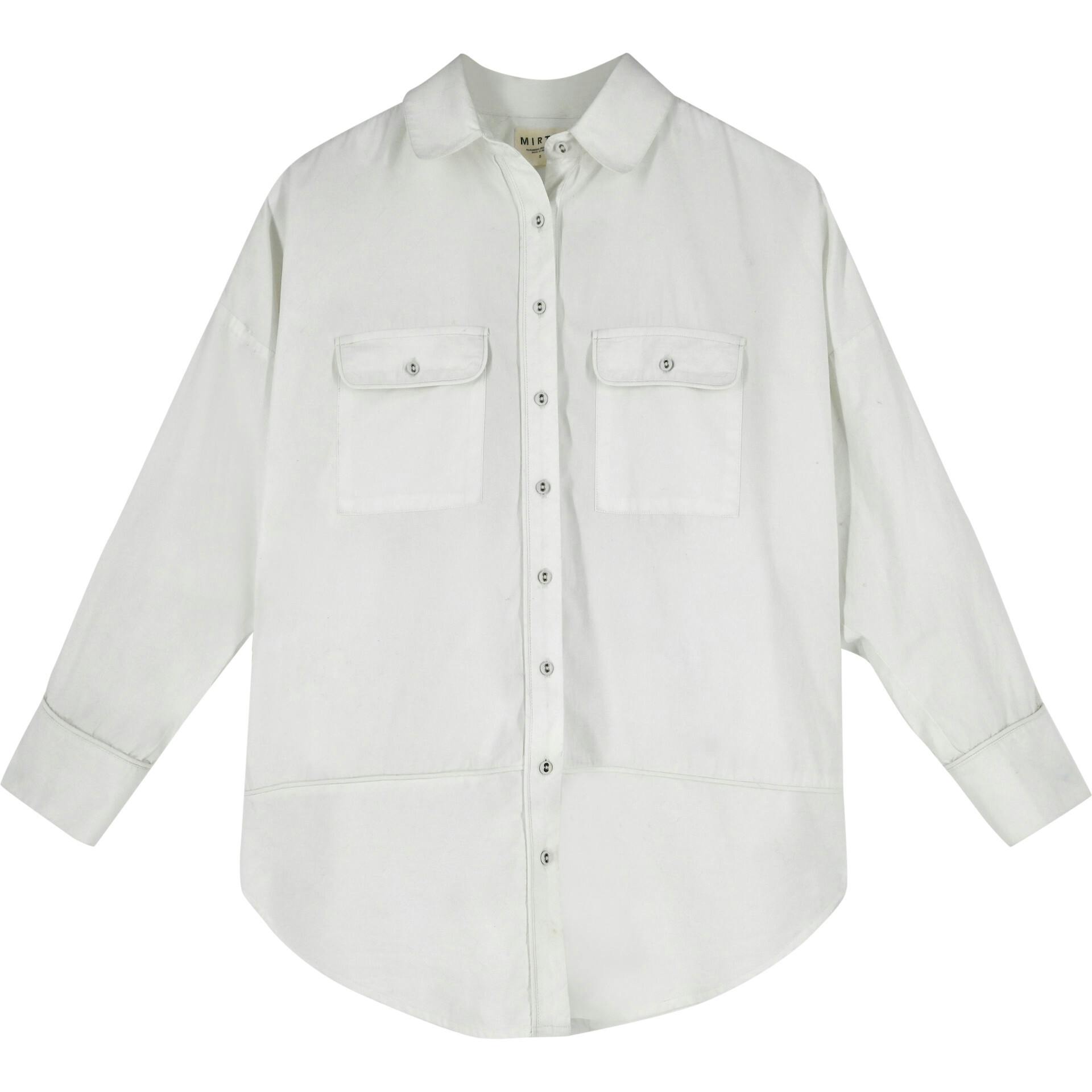 Women's Kyoto Poplin Long Sleeve Oversized Blouse, White