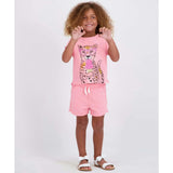 Girls French Terry Top & Short | Glitter Cheetah