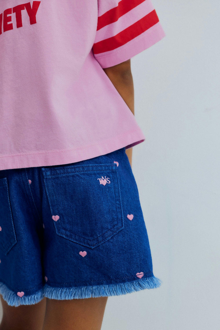 Lys Short Hearts Light Denim