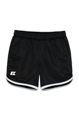 black retro mesh short