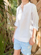 Philip Shirt in White Linen