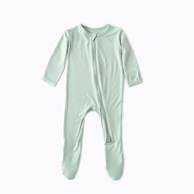 Sage Zippered Footie
