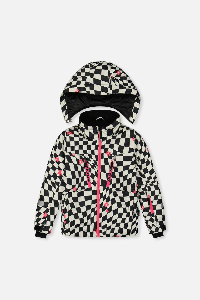 Two Piece Teknik Snowsuit Bright Pink And Checkered