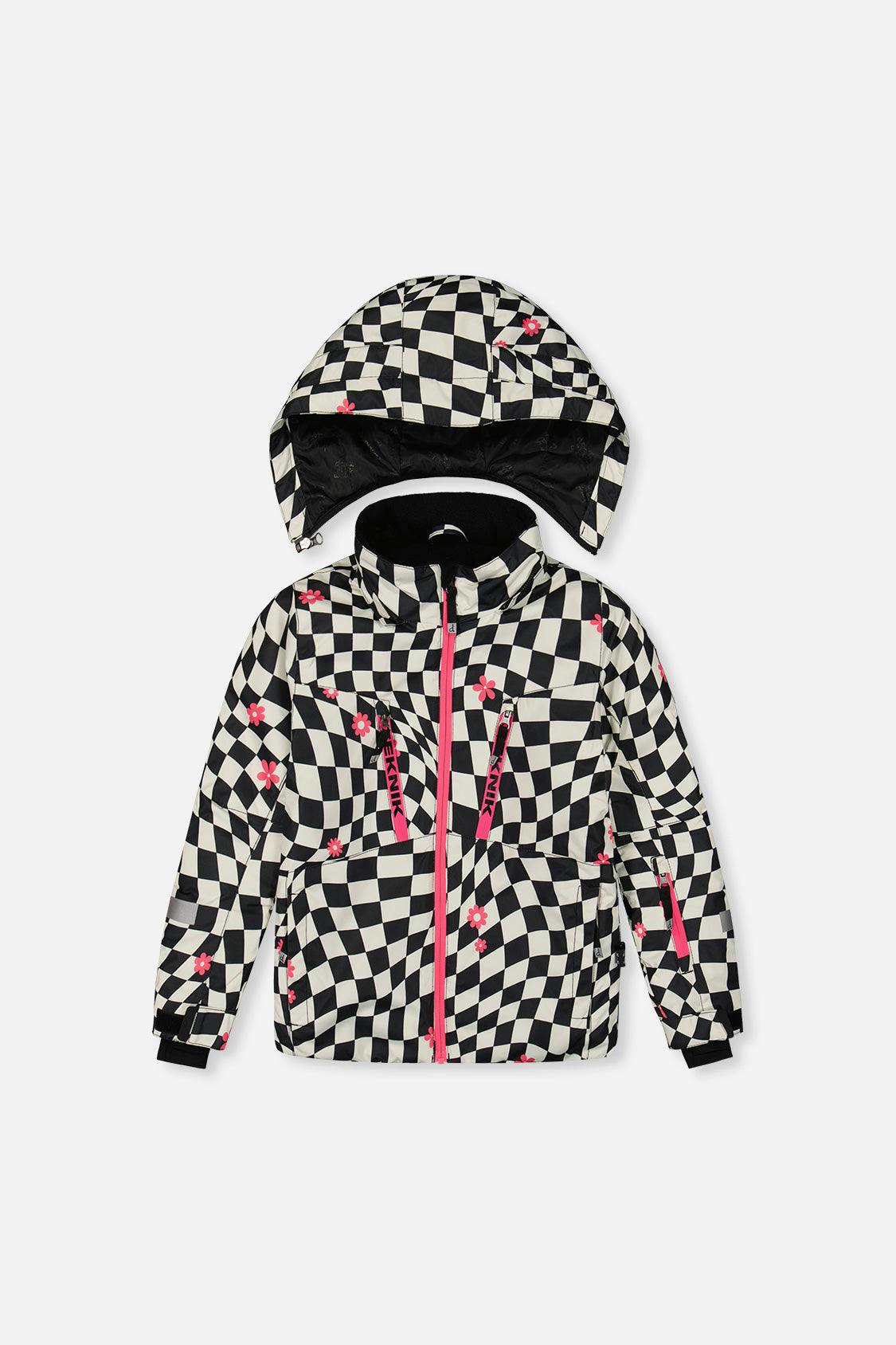 Two Piece Teknik Snowsuit Bright Pink And Checkered