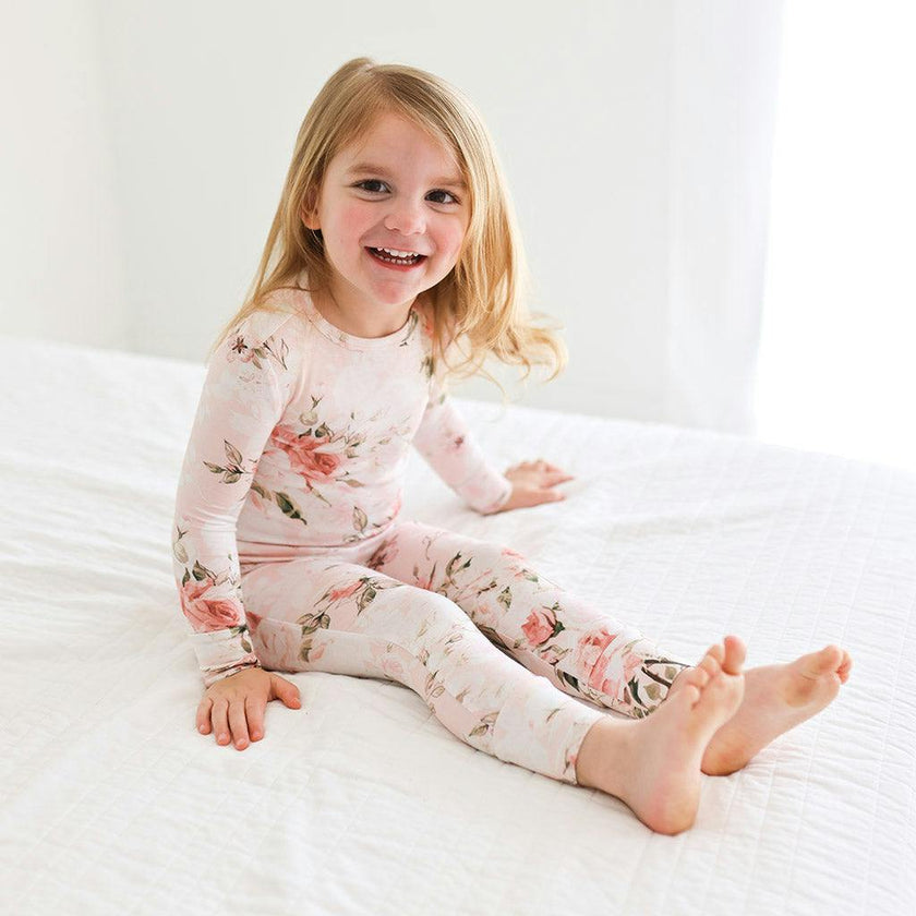 Vintage Pink Rose Classic Pajama Set
