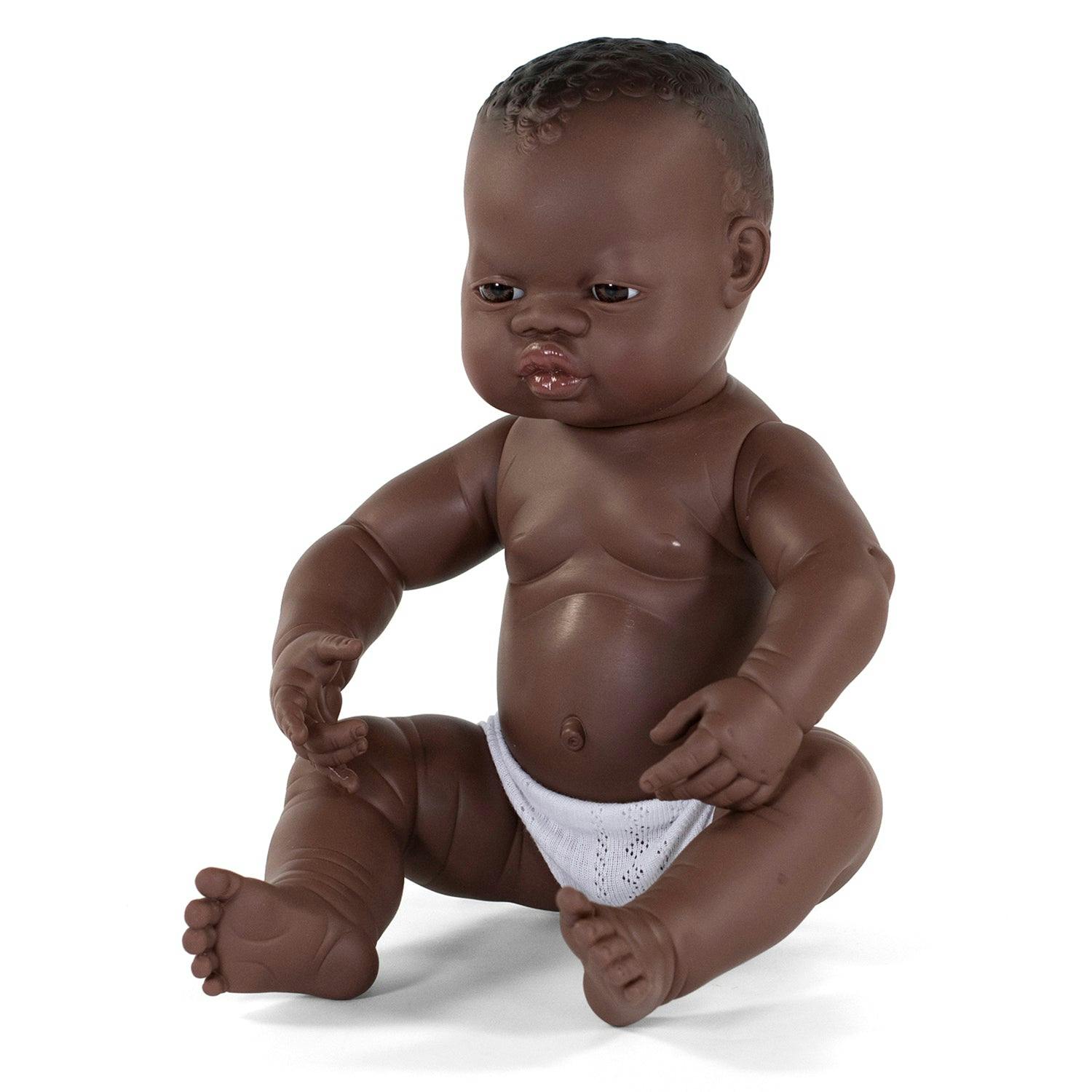 Newborn Baby Boy Doll - African - 15 3/4