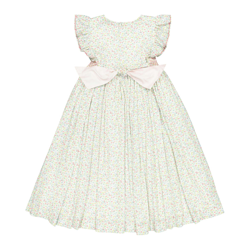 Alizee Cherry Ruffled Sleeve Empire Dress