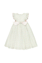 Alizee Cherry Ruffled Sleeve Empire Dress