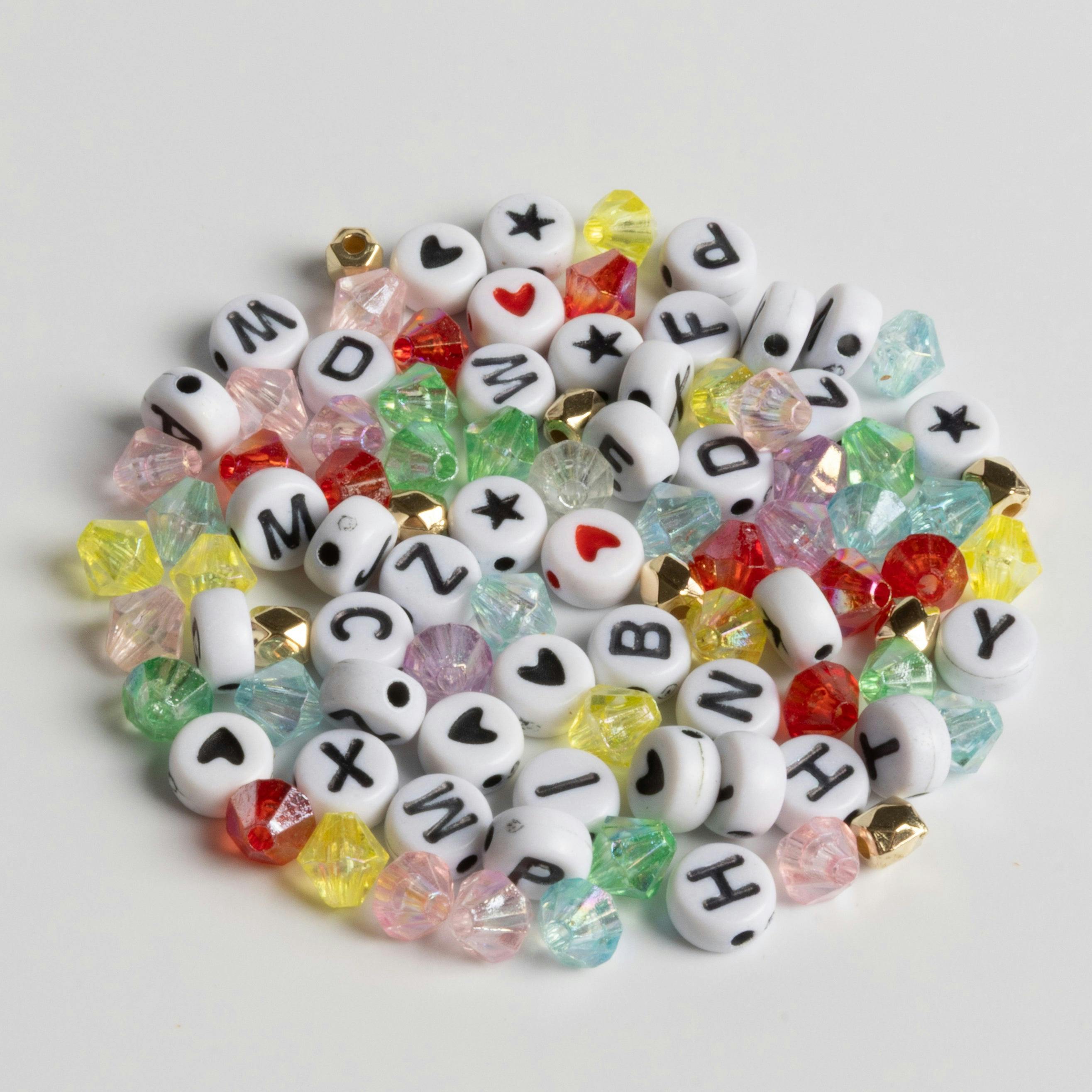 Bestie Best Friend Friendship Bracelet Bead Kit with Multicolor Crystals Letter Beads and Ceramic Star Charm DIY Jar