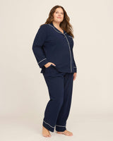 Women's Pima Pajama Set in Navy