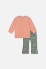 Tunic And Leggings Set Pale Pink And Green Floral Print