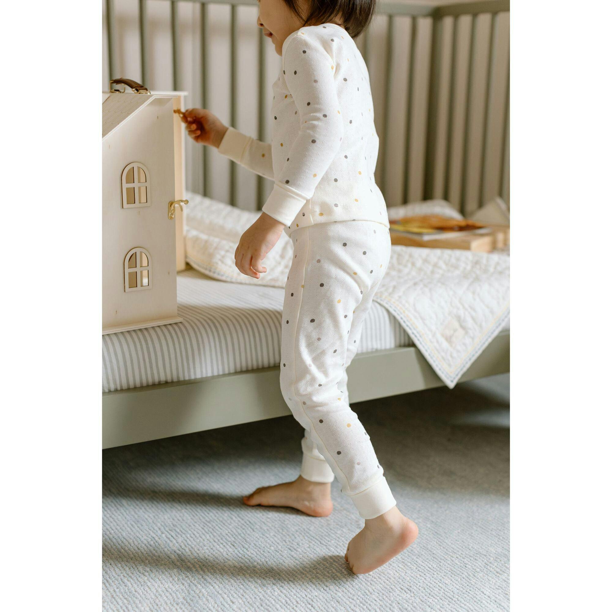 Pointelle Toddler Pajama - Polka Dotty