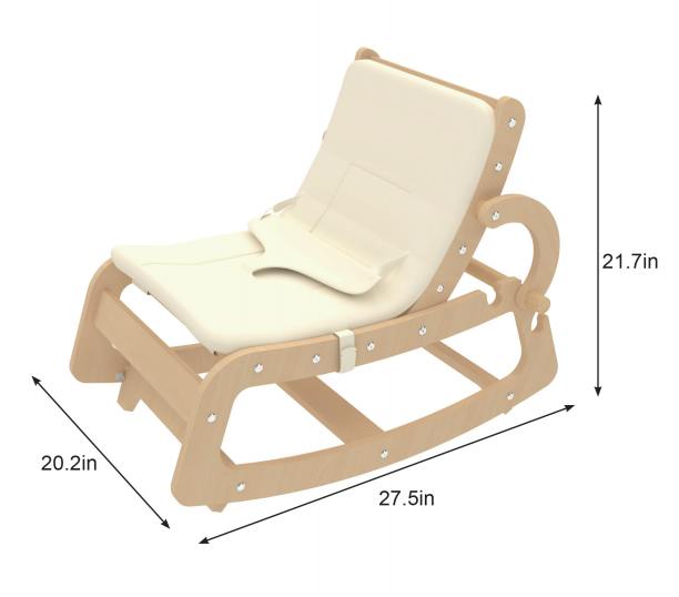 Hemlock Adjustable Wooden Baby Rocker | Converts to Toddler Seat