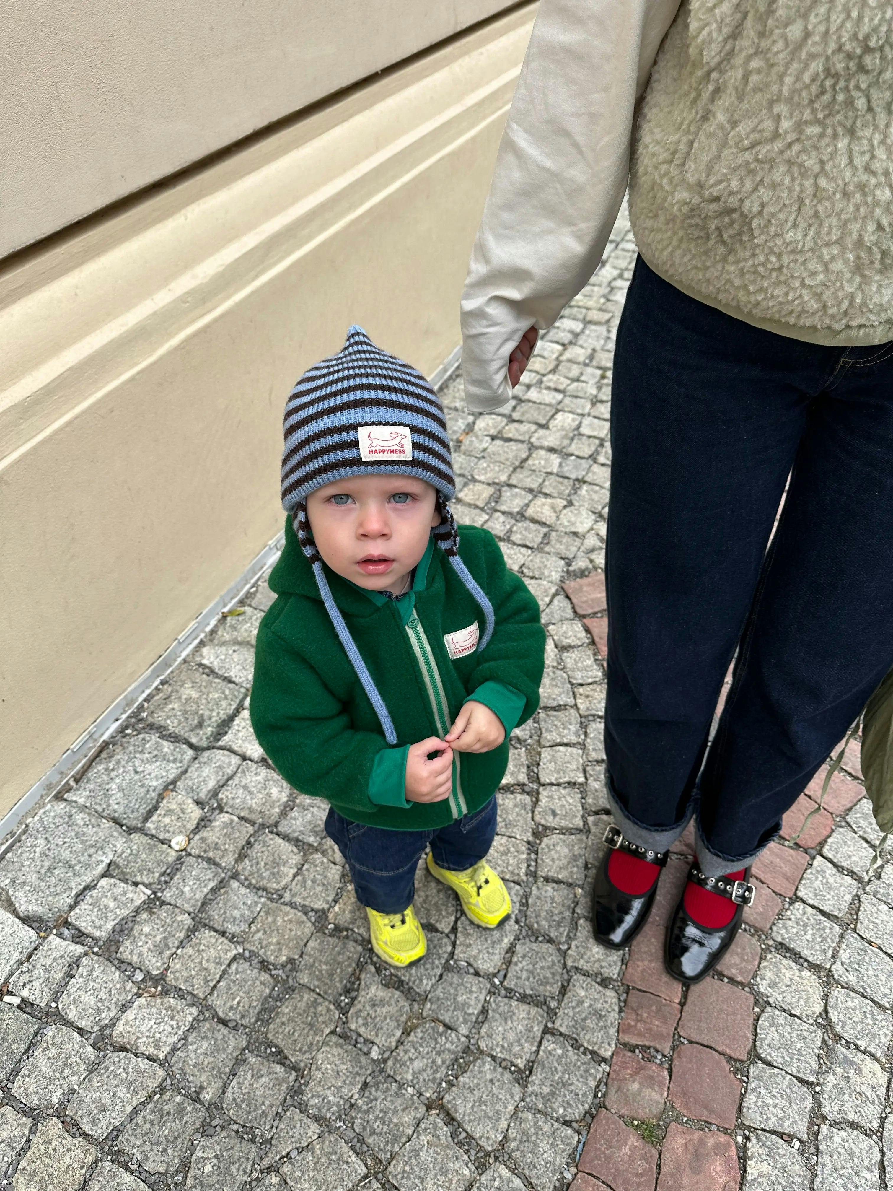 children's merino hat - choco stripes