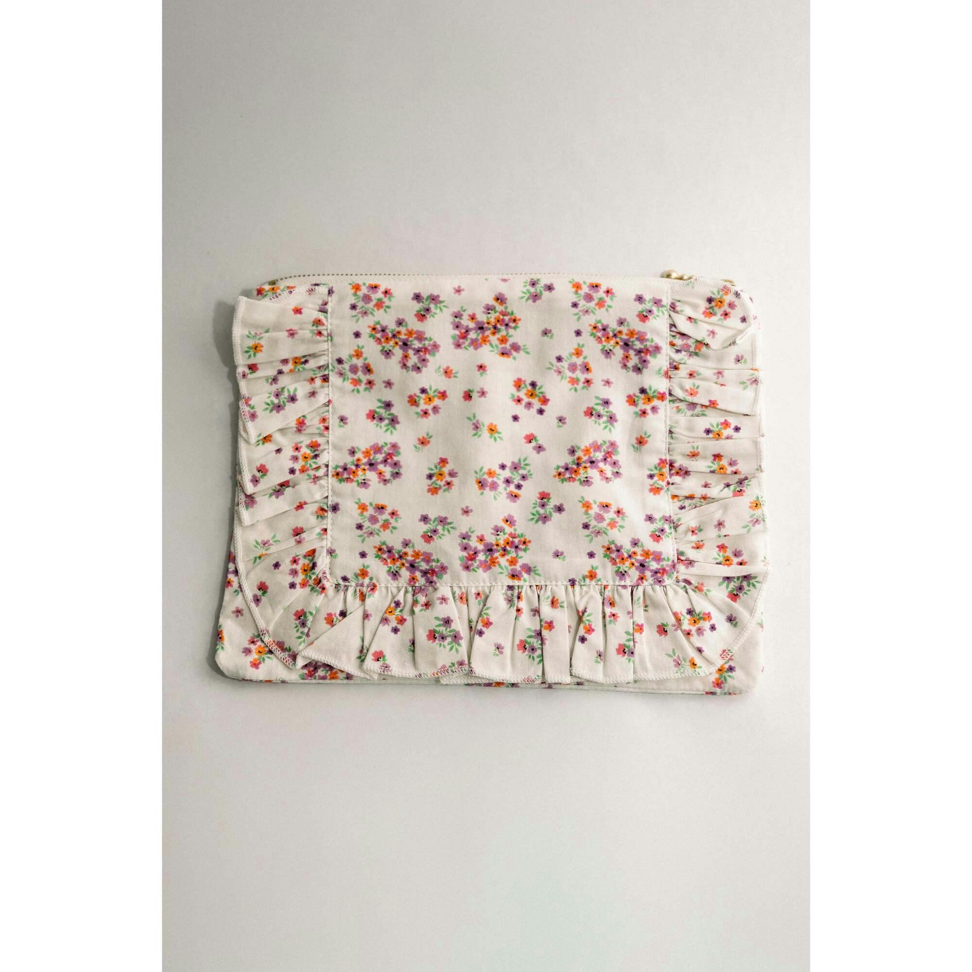 Lavender Marmalade Timeless Floral Ruffle Zipper Pouch