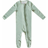 Briar Print 2-Way Zip-Up Footie, Green