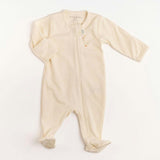 Pima Embroidered Footie in Goose