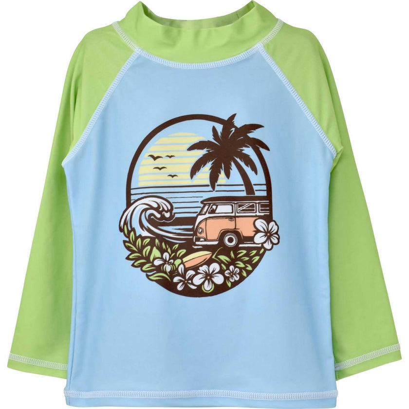 UPF 50+ Graphic Rash Guard Swim Top