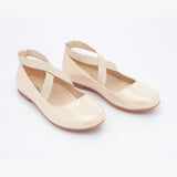 Gold Satin Baby Ballerina Flats
