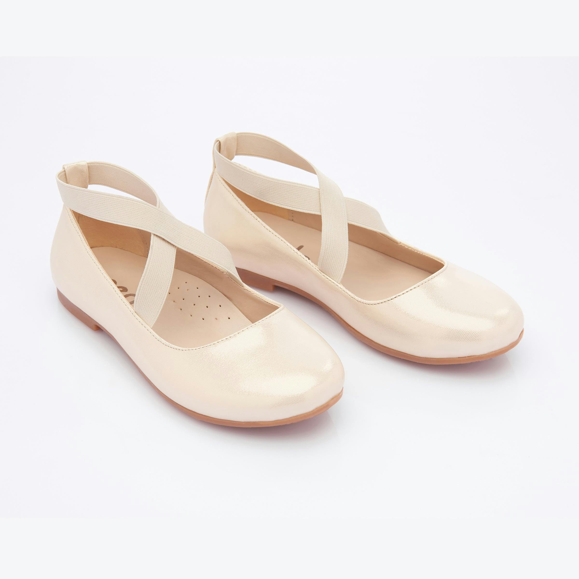 Gold Satin Baby Ballerina Flats