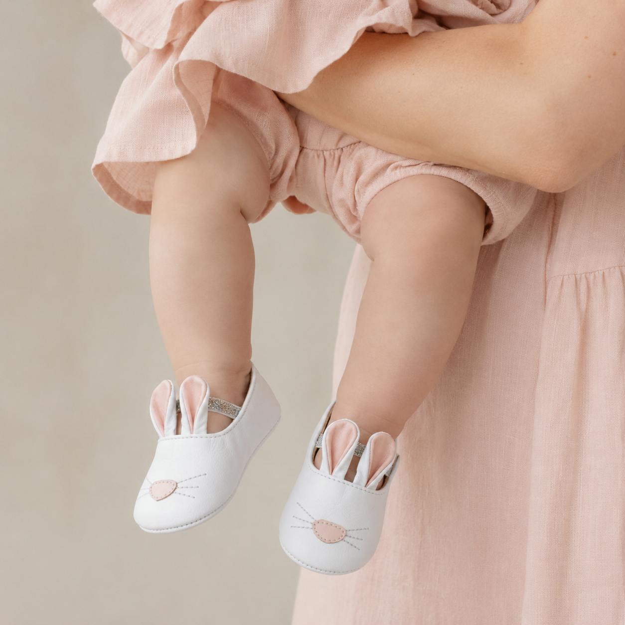 Baby Bunny Slipper | White Leather