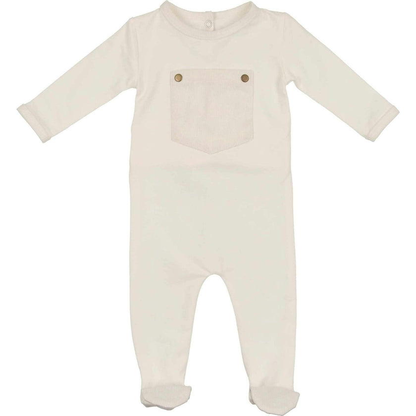 Corduroy Pocket Long Sleeve Footie
