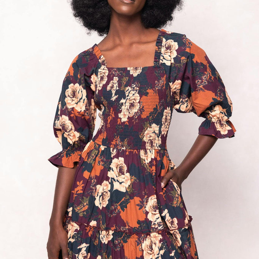 Madeline Dress in Equinox Rose