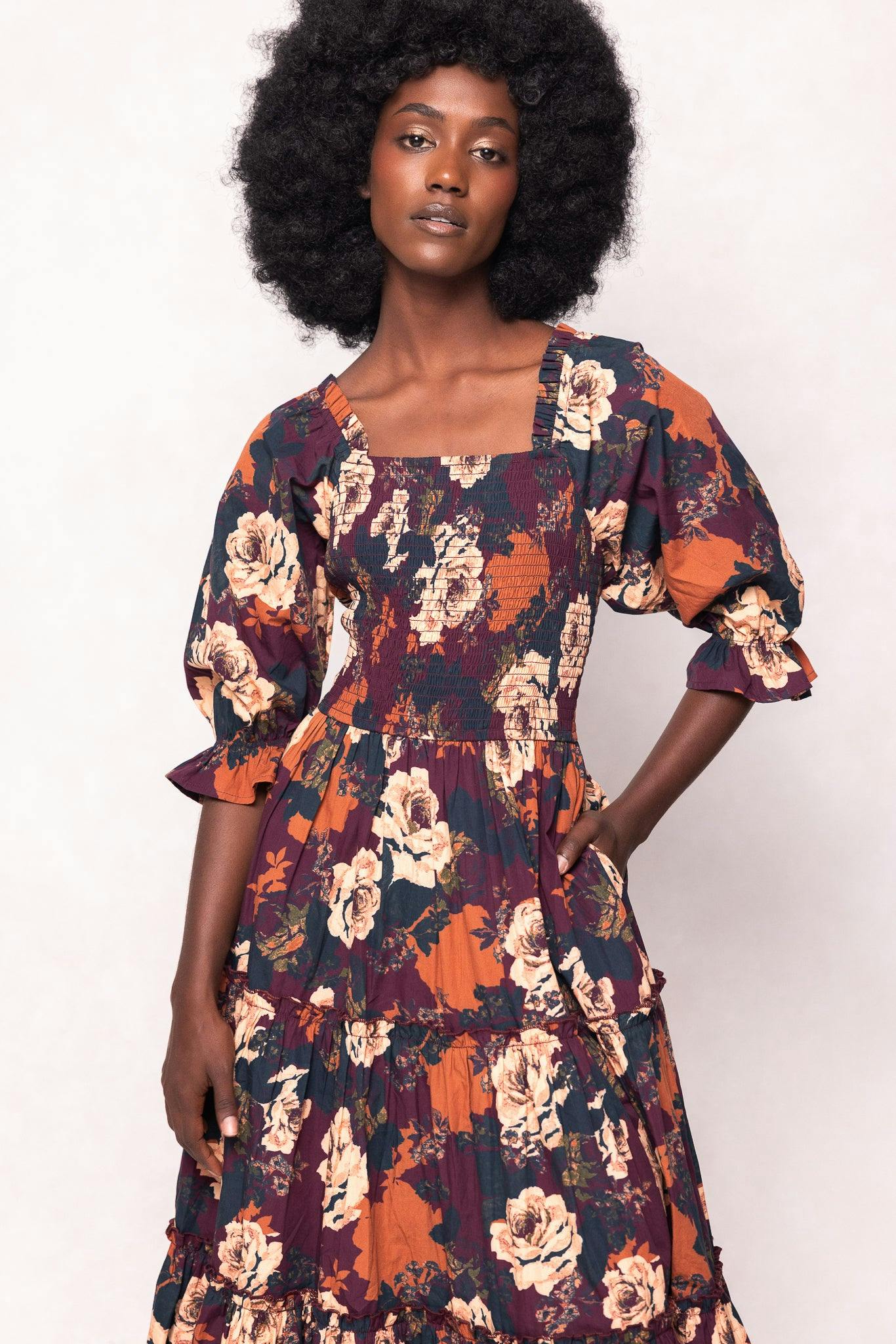 Madeline Dress in Equinox Rose