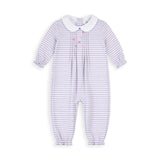 Stripe Knit Longall with Embroidered Flowers
