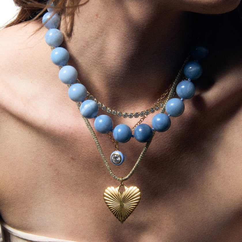 Blue Enamel Bezel Charm