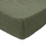 Cotton Muslin Changing Pad Cover - Fern