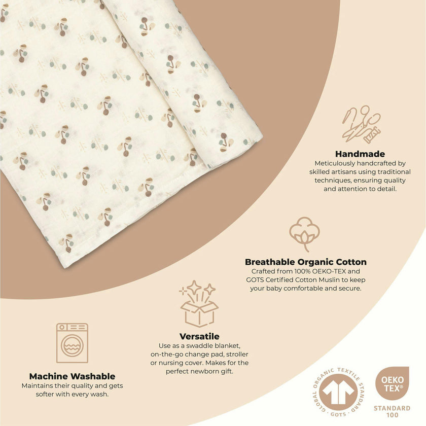 Organic Cotton Poppy Single Swaddle