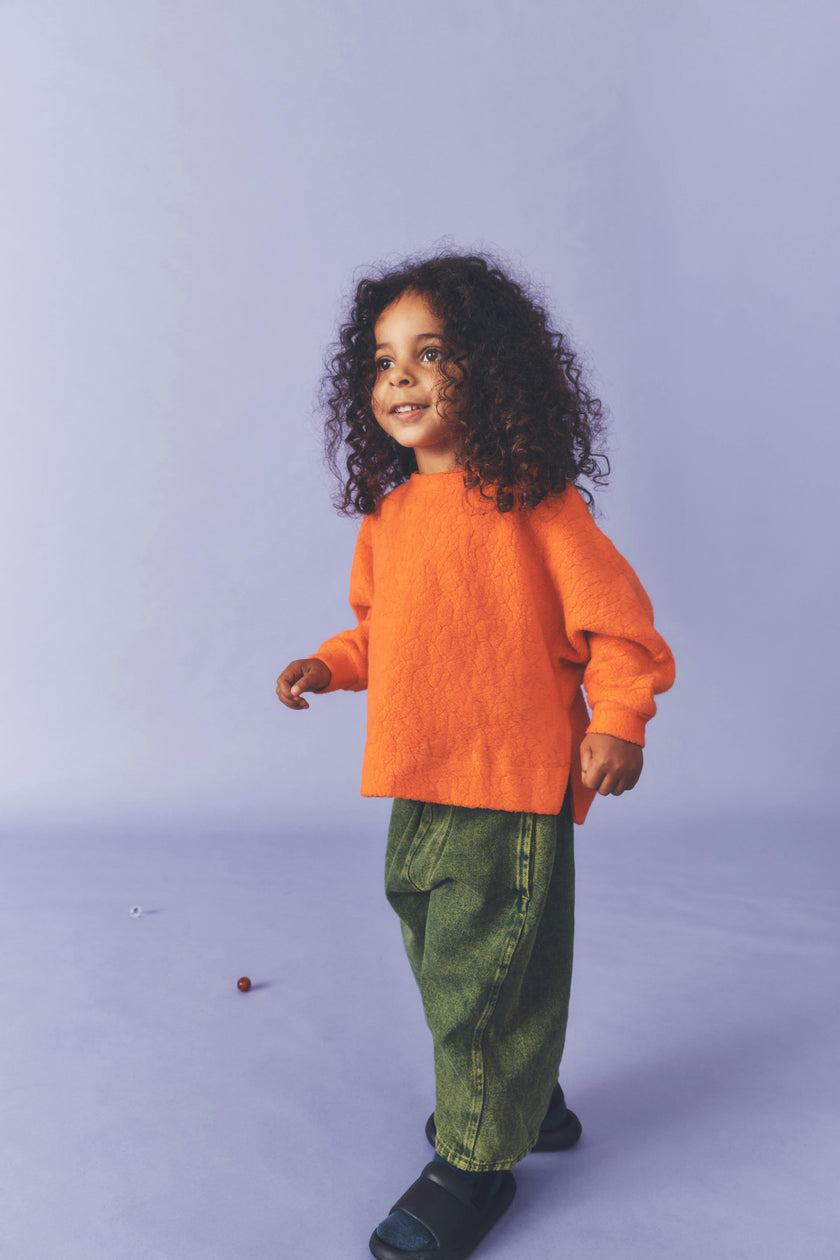 Kids Riverson Orange Teddy Sweatshirt