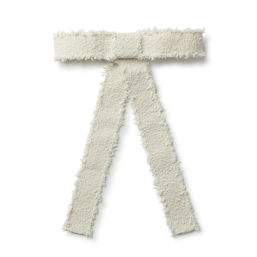 Halo Luxe Amara Deconstructed Woolen Long Tail Clip - White