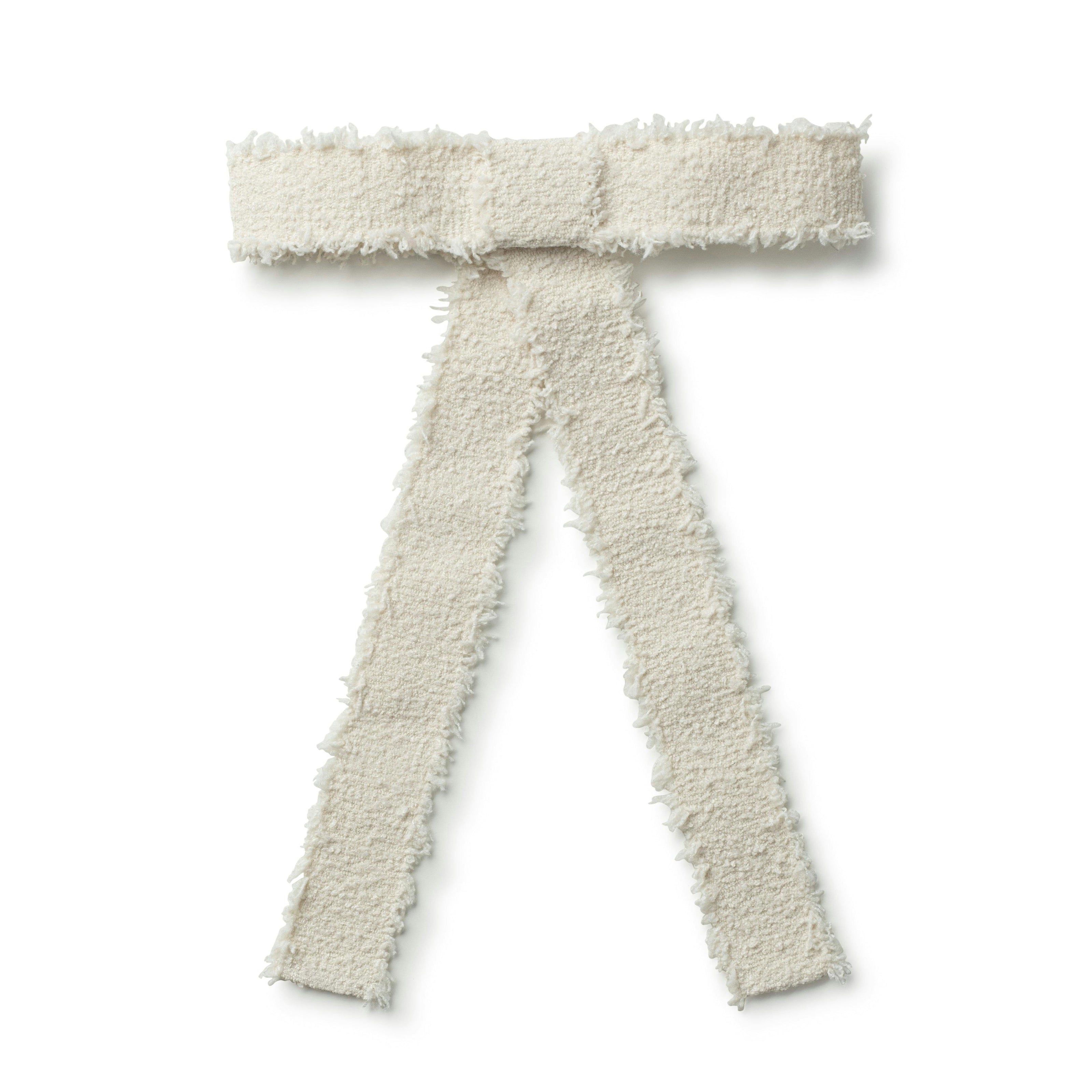 Halo Luxe Amara Deconstructed Woolen Long Tail Clip - White