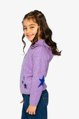 Hooded Knitted Cardigan Violet