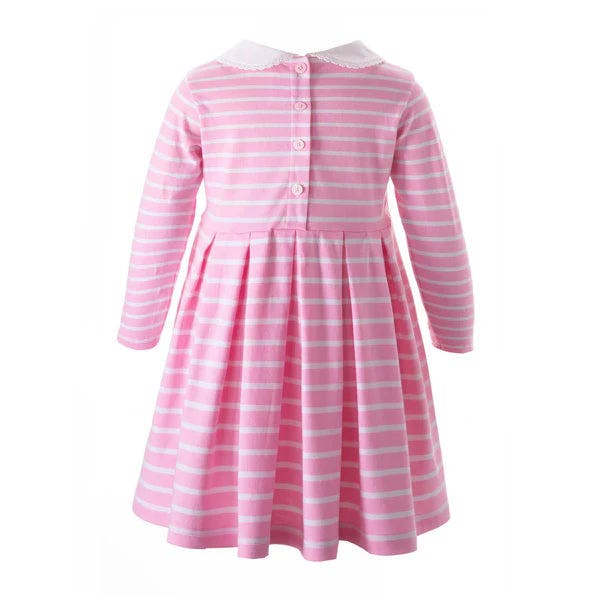 Baby Girl Pink Breton Stripe Jersey Dress