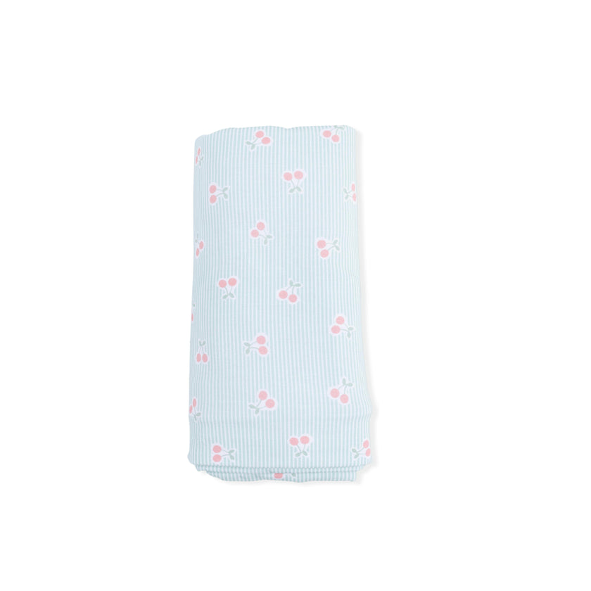 Tiny Cherry Stripe - Swaddle Blanket