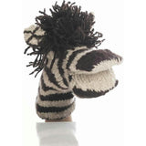 Organic Wool Knit Hand Puppet  | Zachary the Zebra